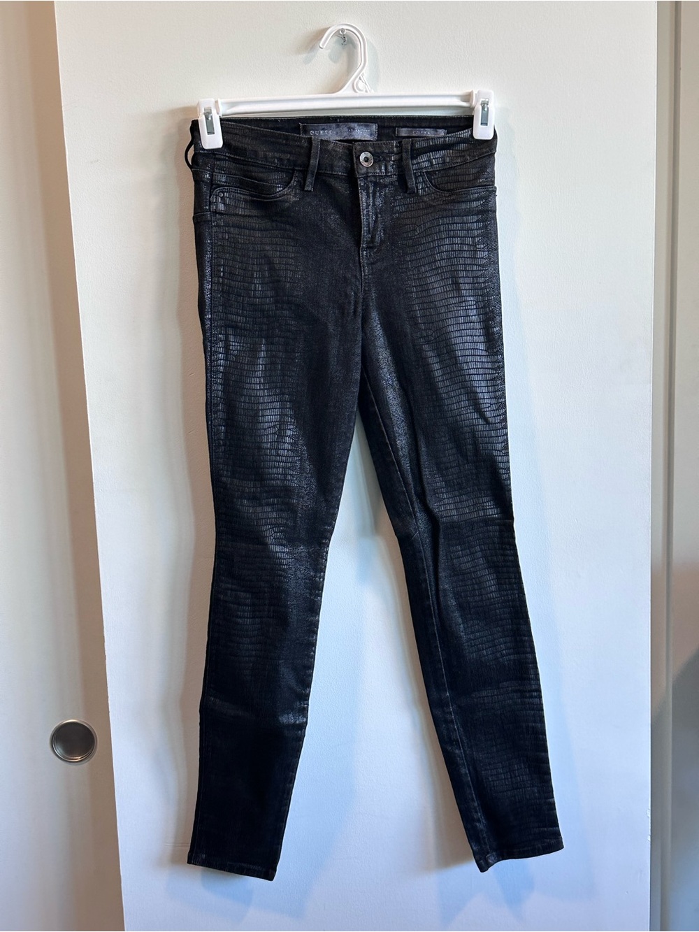 Guess Black Faux Croc Skinny Jeans